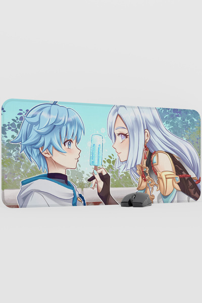 mousepad bastir لوحة ماوس ألعاب كبيرة الحجم من تشونغيون جينشين إمباكت أنيمي غ...