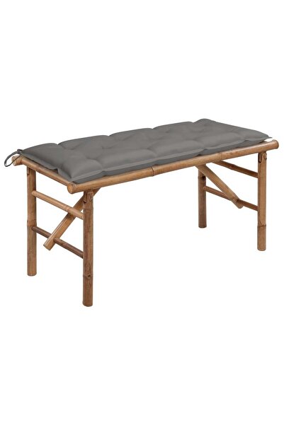 vidaxl Folding Garden Bench with Cushion 118 cm Bamboo