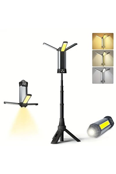 Biki Portable 1500 Lumen Rechargeable Type-C Work Flashlight with Digital Dis...