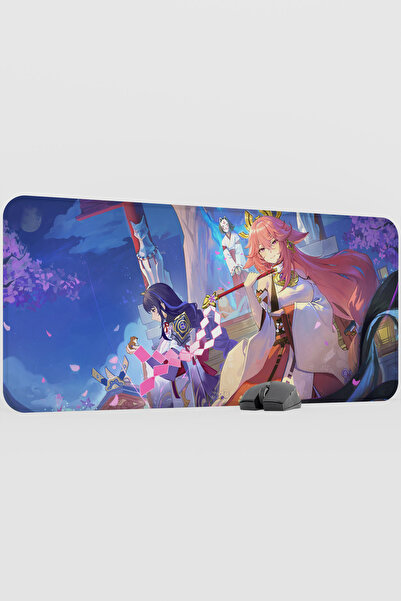 mousepad bastir Yae Miko Genshin Impact Anime Gacha V3 - 90X40 XXL Gaming Mou...