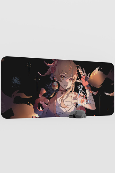mousepad bastir Yoimiya Genshin Impact Anime Gacha V5 - 90X40 XXL Gaming Mous...