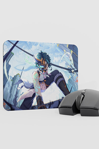 mousepad bastir Xiao Genshin Impact Anime Gacha V4 - 22X18 Gaming Mouse Pad M...