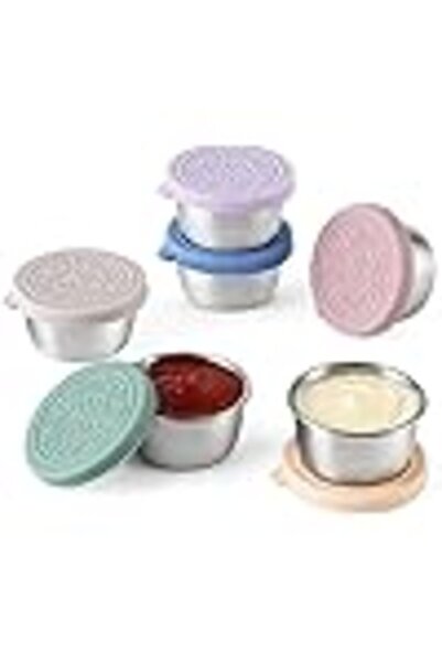 Arabest 6 Pack Salad Dressing Container To Go, 1.6 oz Small Condiment Contain...