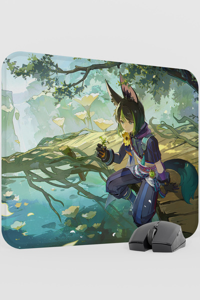 mousepad bastir Tighnari Genshin Impact Anime Gacha V4 - 48X40 XL لوحة ماوس ل...