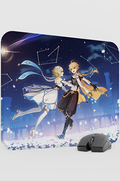 mousepad bastir Aether Lumine Genshin Impact Anime Gacha V2 - 48X40 XL Gaming...