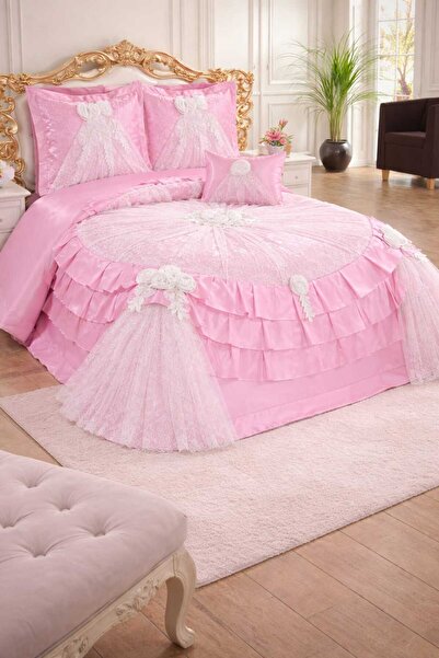 ANATOLIATEKSTILE Luxury Bedding Set with Embroidery and Lace – Elegant Design...