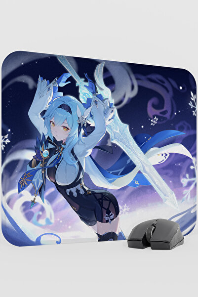 mousepad bastir Eula Genshin Impact Anime Gacha V4 - 48X40 XL لوحة ماوس للألعاب