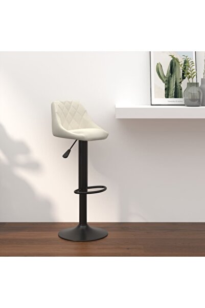 vidaxl كرسي بار مخملي كريمي