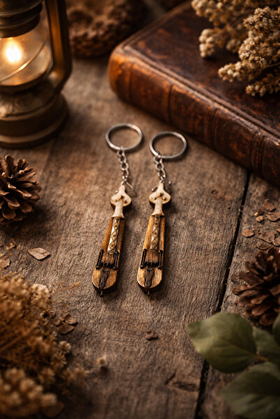 seymenbıçakçılık Handmade Wooden Mini Instrument Keychain – Set of 2 |   Auth...