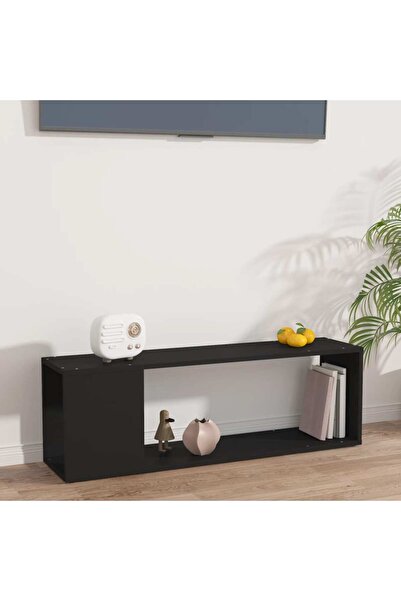 vidaxl TV Cabinet Black 100x24x32 cm Engineered Wood