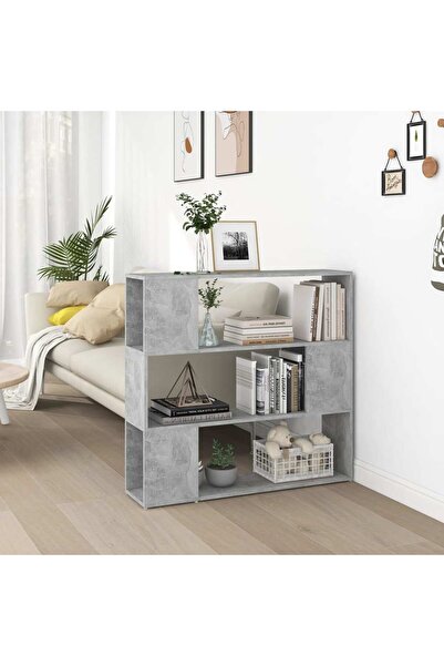 vidaxl Book Cabinet Room Divider Concrete Grey 100x24x94 cm