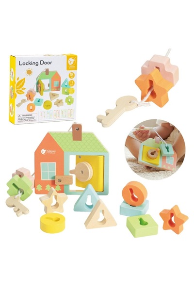 Classic World Jucărie interactivă, Căsuță cu chei pe sfoară, Lemn, Multicolor