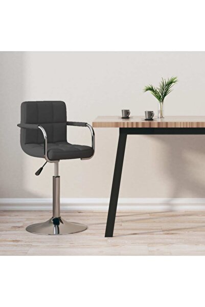 vidaxl Bar Stool Dark Grey Fabric