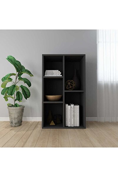 vidaxl Book Cabinet/Sideboard Black 50x25x80 cm Engineered Wood