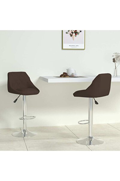 vidaxl Bar Stools 2 pcs Brown Faux Leather