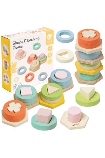 Classic World Sortator Montessori, set educațional, 4 baze, 8 forme, culori p...