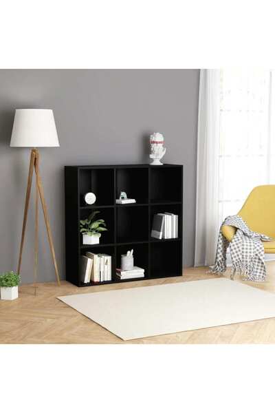 vidaxl Book Cabinet Black 98x29x97.5 cm Engineered Wood