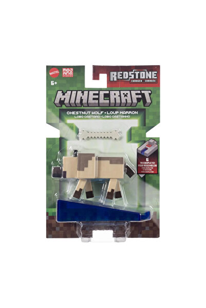 mattel MINECRAFT CRAFT A BLOCK WOLF FIGURINE 8CM