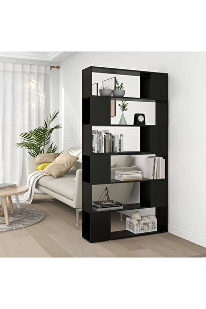 vidaxl Book Cabinet Room Divider Black 100x24x188 cm