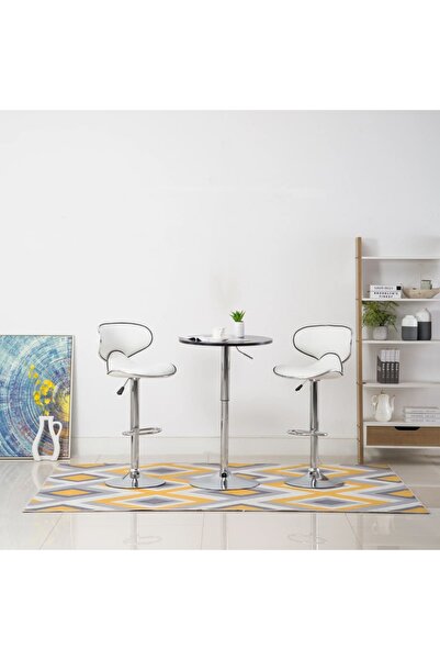 vidaxl Bar Stools 2 pcs White Faux Leather