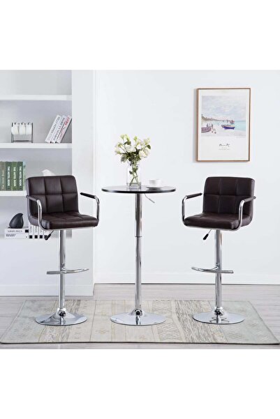 vidaxl Bar Stools 2 pcs Brown Faux Leather
