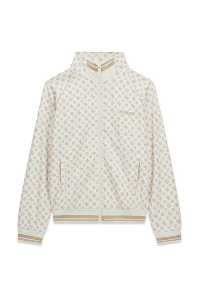 Guess Aggie Full Zip Women's Cream Sweatshirt V5Yq03Kb212-P0Or