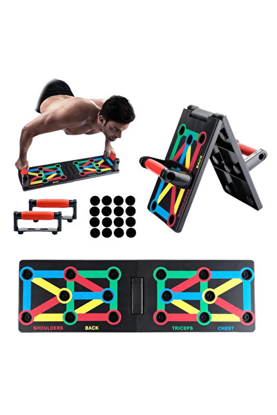 Generic 9-in-1 Foldable Push Up Board for Home Gym, Strength Training & Fat B...