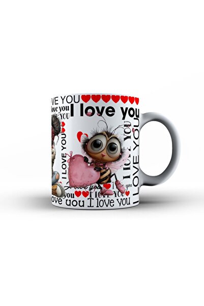 GIFTS4ALL Cana Valentine’s Day cu design hazliu, ceramica, 330 ml