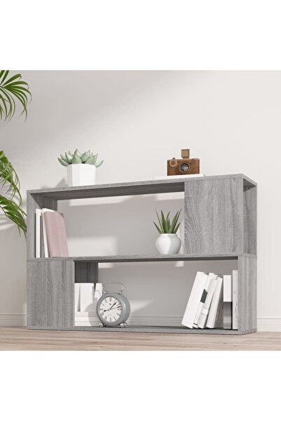 vidaxl خزانة كتب رمادية سونوما 100x24x63 سم من الخشب الهندسي