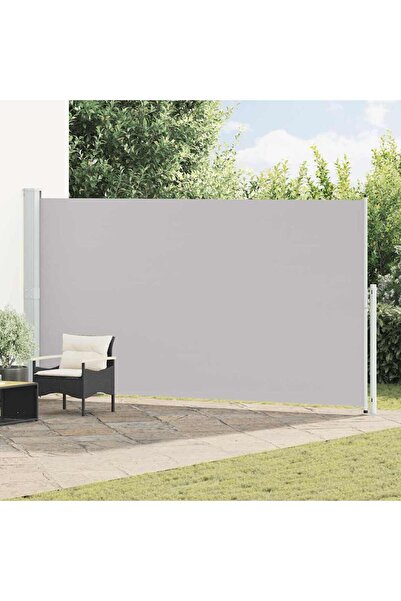 vidaxl Patio Retractable Side Awning 200x500 cm Grey