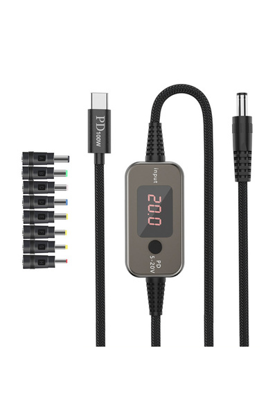 Elikliv كابل جهد قابل للتعديل بقدرة 100 واط، 5 فولت، 9 فولت، 12 فولت، 20 فولت...