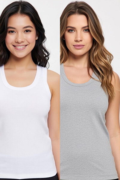 Gawzera 2-Pack Berrak 2007 Thick Strap Rambo Women's Tank Top with Cross Deta...