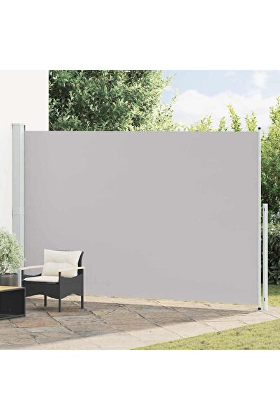 vidaxl Patio Retractable Side Awning 220x500 cm Grey