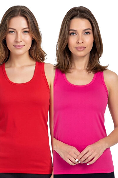 Gawzera 2'li Berrak 2007 Kalın Askılı Sırtı Çapraz Detaylı Rambo Kadın Atlet