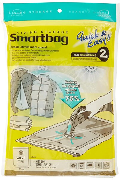 locknlock حقيبة تخزين ذكية من لوك آند لوك، طقم من قطعتين، HSS604، شفافة