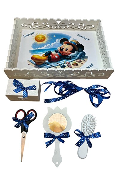 OBSIDION Tavita mot / turta plastic dantelat - albastru inchis Mickey soare