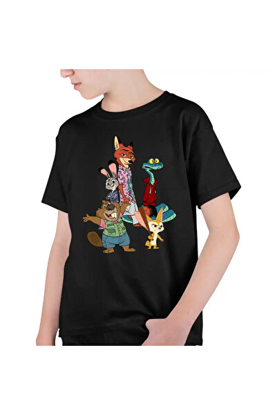 OEM Kids Boys Zootopia All Gang Zootropolis Zootropolis Nick Judy Police T-Shirt