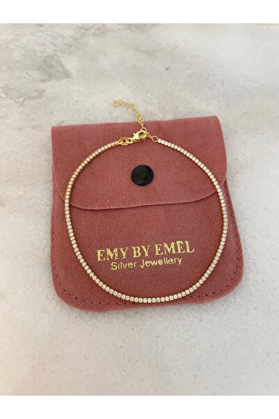emy by emel luxury silver jewelry Altın Kaplama İnce Su Yolu Bileklik 925 Aya...