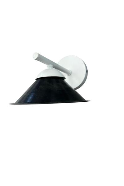 BİAVİZE White Chrome Wall Sconce with Black Japanese Hat