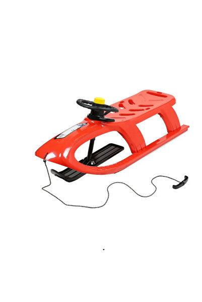 DoH Sanie copii, plastic, cu volan, rosu, 102 x 40 x 36 cm