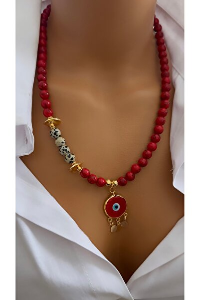 Nevaa Still Jasper Natural Stone,Crimped Coral Natural Stone Murano Eye End M...