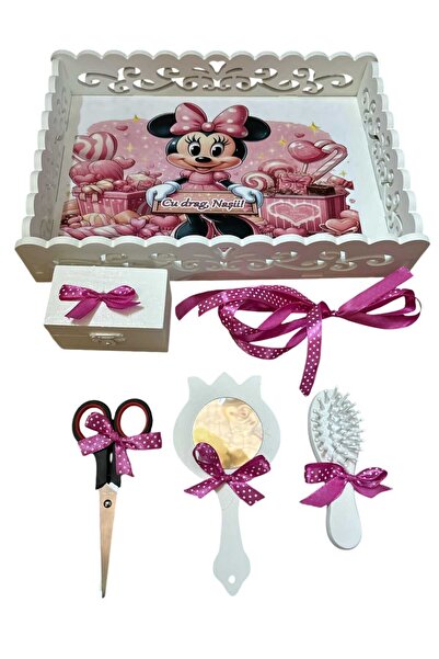 OBSIDION Tavita mot / turta plastic dantelat - roz Minnie