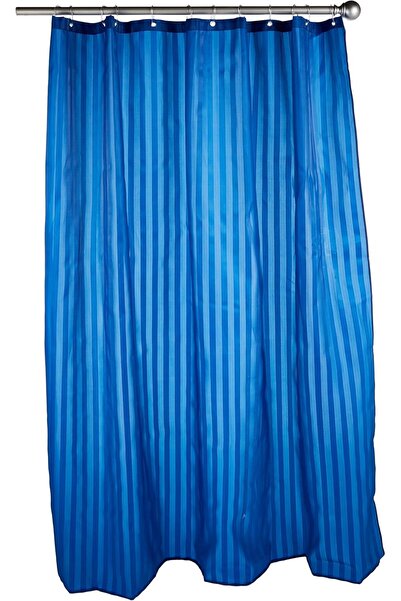 Home Pro Polyester Shower Curtain, 180 cm, Navy Blue, Plain