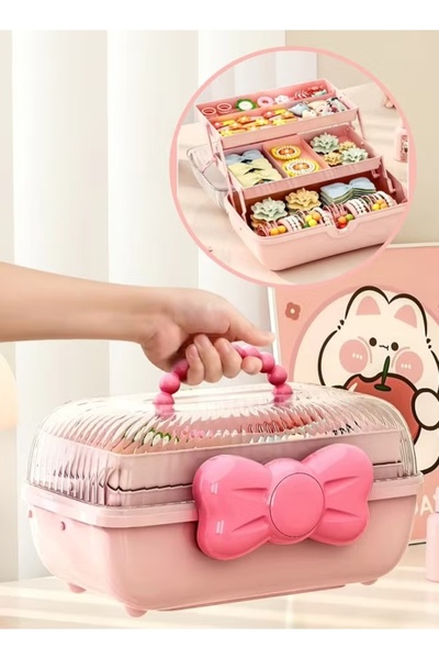 Generic Hair Accessories Storage Box Layered Desktop Storage Box Jewelry Box ...