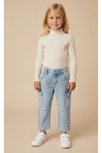 Escabel Baby Girl-Child Adjustable Elastic Waist Cargo Pocket Pack Bell-Botto...