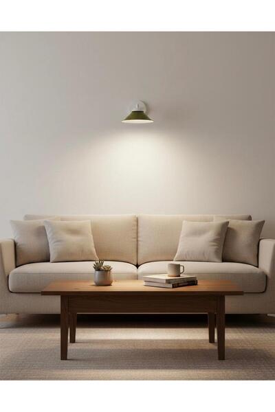 BİAVİZE Gold Japanese Hat White Chrome Wall Sconce