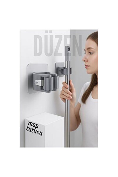 Skygo Adhesive Practical Mop and Broom Holder – Wall Mounted, Easy Installation