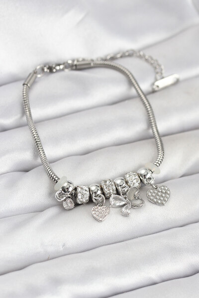 Skygo Silver Color Women's Bracelet with Butterfly Charm - Tj-Bb8218