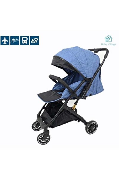 Genaric عربة أطفال قابلة للطي وخفيفة الوزن مزودة بمظلة وسلة تخزين - أزرق