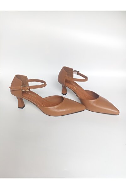 ezmoda Genuine Leather Black Pointed Summer Stiletto